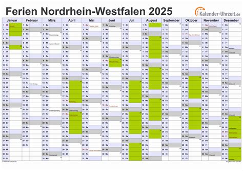 Ferien Nordrhein Westfalen Ferienkalender Zum Ausdrucken