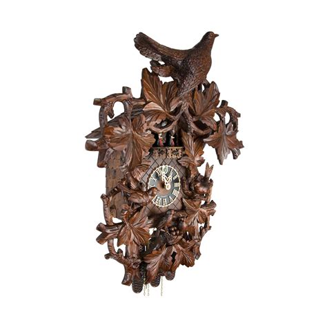 Carved 8 Day Musical Cuckoo Clock With Large Cuckoo Birds Cuckoo Bird