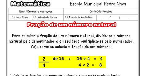 EnsiNanddo Matemática Fração de um número natural