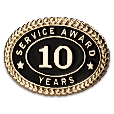 1 Year Of Service Award Lapel Pin In Black And Gold