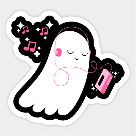 Ghost And Headphones Ghosts Sticker Teepublic