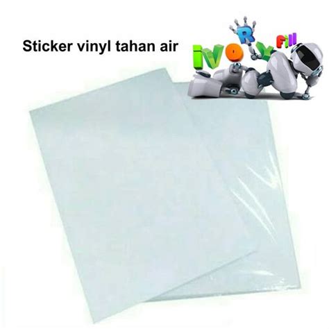 Jual Kertas Sticker Stiker Glossy Tahan Air Vinyl Bisa Semua Printer