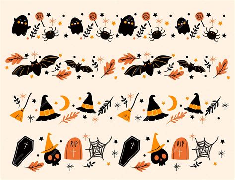 Free Vector Hand Drawn Halloween Border Collection