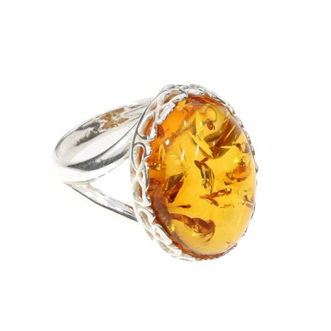 Cognac Amber Adjustable Ring Amberman