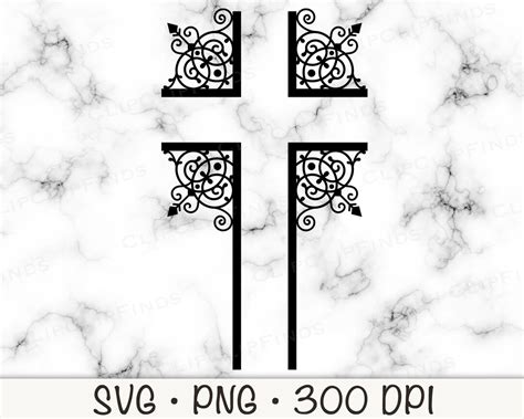 Cross Svg Fancy Filigree Ornate Cross Svg Vector Cut File And Png