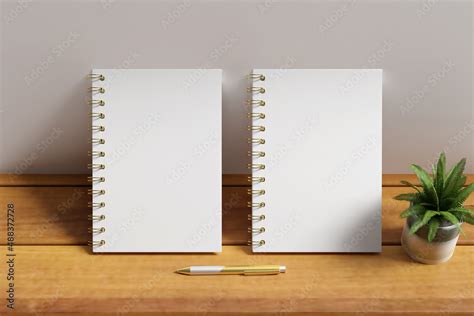 Elegant Spiral Notebook Blank Mockup Stock Illustration Adobe Stock