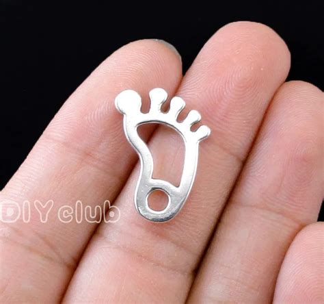 80pcs Antique Silver Feet Charms Pendant Foot Charms 2 Sided 22x15mm