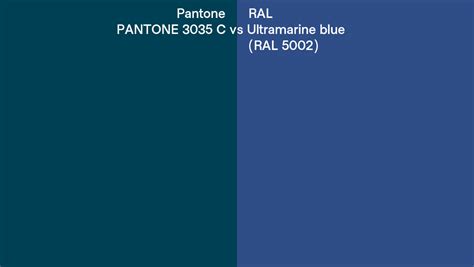 Pantone 3035 C Vs Ral Ultramarine Blue Ral 5002 Side By Side Comparison