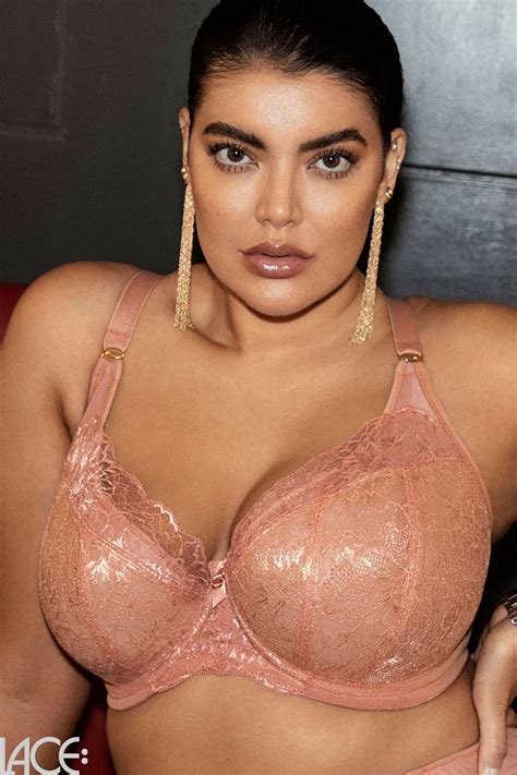 Elomi Brianna Balcony Bra Padded H L Cup Lace Lingerie