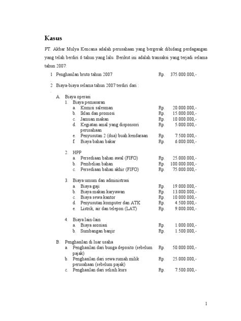 Pdf Kasus Pph Badan Revisi Dokumen Tips