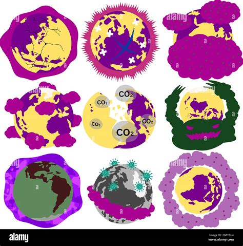 Esta Es Una Ilustración De La Tierra Contaminada Con El Medio Ambiente Imagen Vector De Stock