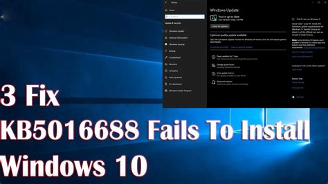 KB5016688 Fails To Install Windows 10 3 Fix How To YouTube