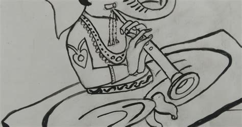 Col Dr Kuntamukkala Prabhakar Rao Ganesh Playing Shehnai LINE Art