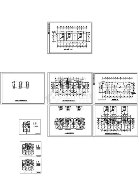 某七层组合住宅楼建筑施工cad图，共十三张住宅小区土木在线