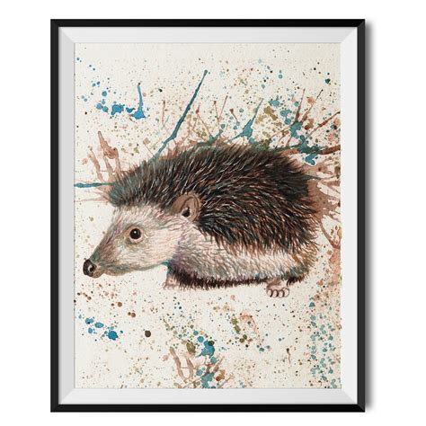 Hedgehog Art Print Hedgehog Illustration Garden Wildlife Wall - Etsy