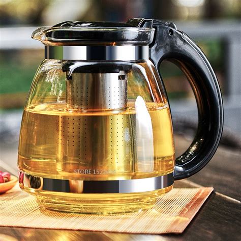 Tetera De Cristal De 15 L Colador De Té De Con Infusor Extraíble