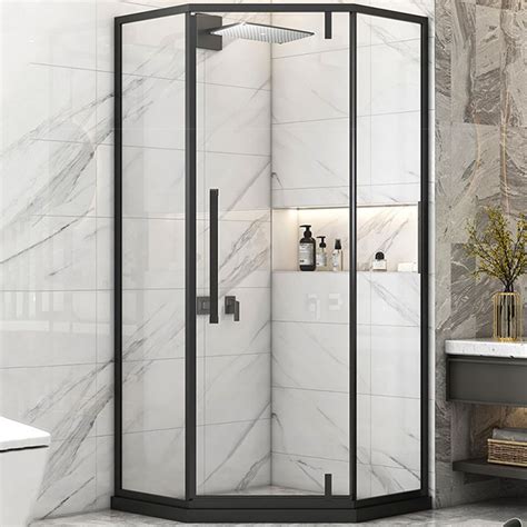 Tempered Glass Shower Stall With Fixed Panel Neo Angle Corner Shower