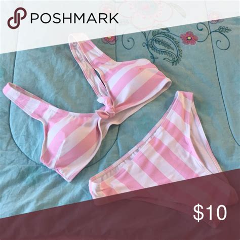 Pink And White Striped Bikini Ibikini Cyou