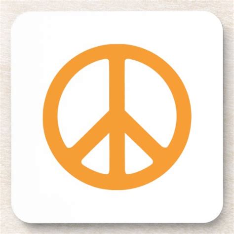 Orange Peace Sign Drink Coaster | Zazzle