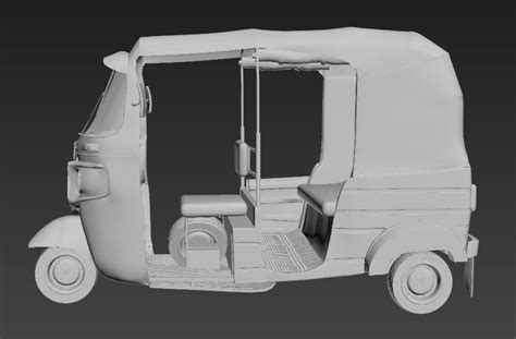 3D Model Bajaj 3 Weel Tuk Tuk VR AR Low Poly CGTrader