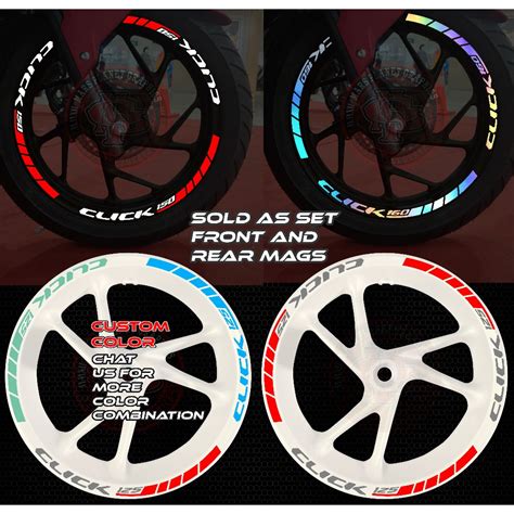 1 Set Honda Click 160 150 Mags Decals Click 125 V3 V2 V1 Rim Sticker