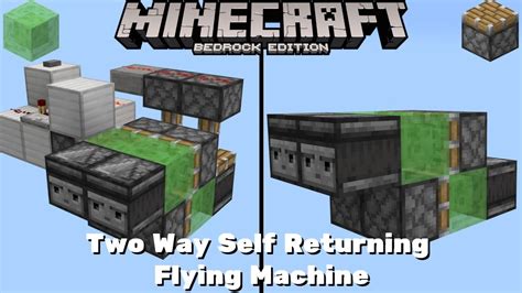 Two Way Self Returning Flying Machine Minecraft Bedrock Edition