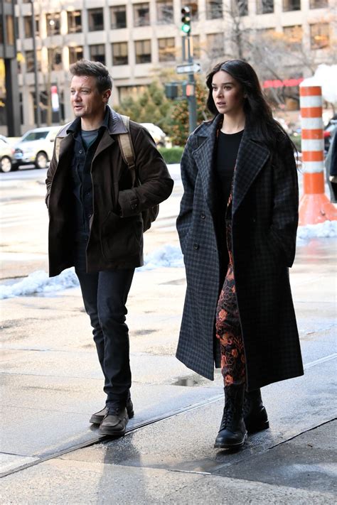 HAILEE STEINFELD and Jeremy Renner on the Set of Hawkeye in New York 12 ...