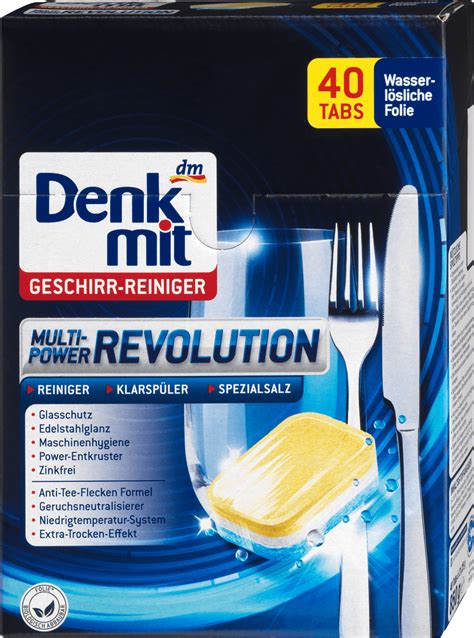 Denkmit Geschirr Reiniger Tabs Multi Power Revolution 40 St Dm At