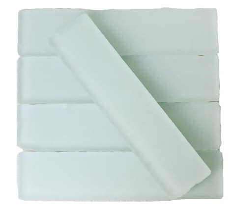 Coastal Shower 2x8 Beached Frosted Glass Tiles Coastal Bathroom Decor Glass Tile Shower