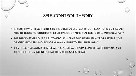 Travis Hirschis Revised Self Control Theory PPT