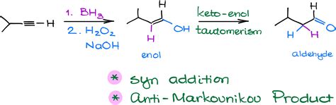 Hydroboration-Oxidation of Alkynes — Organic Chemistry Tutor