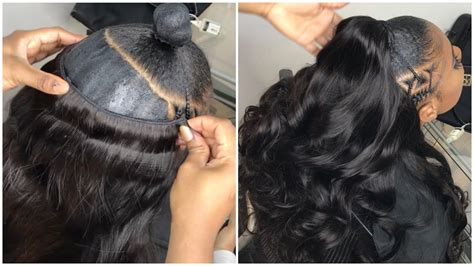 Very Detailed Half Up Half Down Quick Weave On Natural Hair No Leave