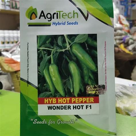 Hybrid Hot Pepper Wonder Hot F1 10gm Agritech Chilli Seed Kissan Ghar
