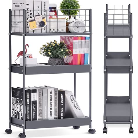 Buy Kingrack Slim Storage Rolling Cart Tier Metal Utility Cart With