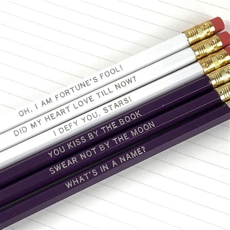 Romeo And Juliet Quote Pencils Shakespeare Gifts Valentines Day Gift