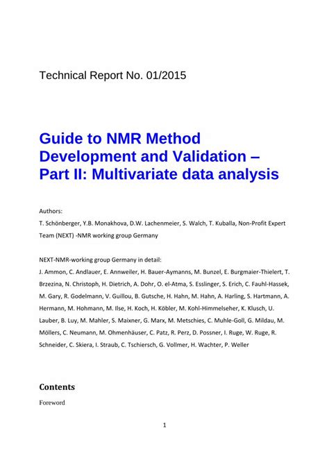 PDF Guide To NMR Method Development And Validation Part II Val