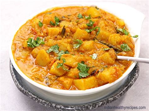 Potato Curry Recipe Aloo Curry Swasthi S Recipes