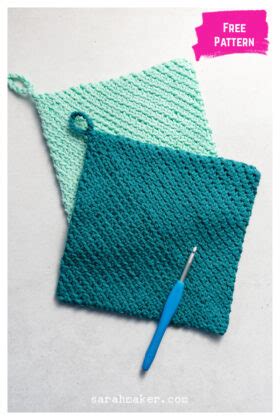 Double Thick Diagonal Potholder Free Crochet Pattern