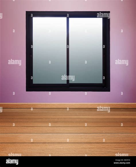 empty room interior with window and wood floor Stock Photo - Alamy