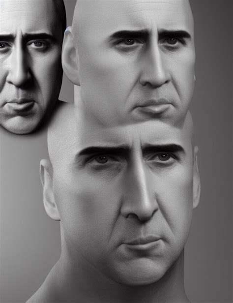 Lexica Portrait Of Bald Nicolas Cage Neutral Expression Face Straight