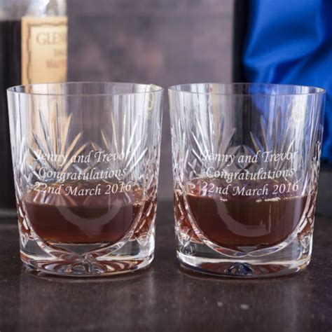 Personalised Cut Crystal Anniversary Whisky Tumblers The T Experience