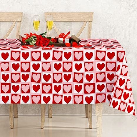 Amazon AnyDesign Valentine S Day Rectangle Tablecloth Red Pink