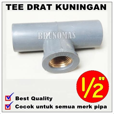 Jual TEE DRAT DALAM TDD 1I2 Inch Sambungan T Drat Metal Kuningan Di