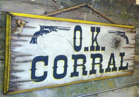 Ok Corral Western Antiqued Wooden Sign