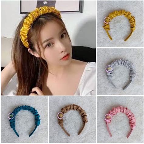 Jual COD Bando Nagita Slavina Viral Bandana Bondu Scrunchie Kerut