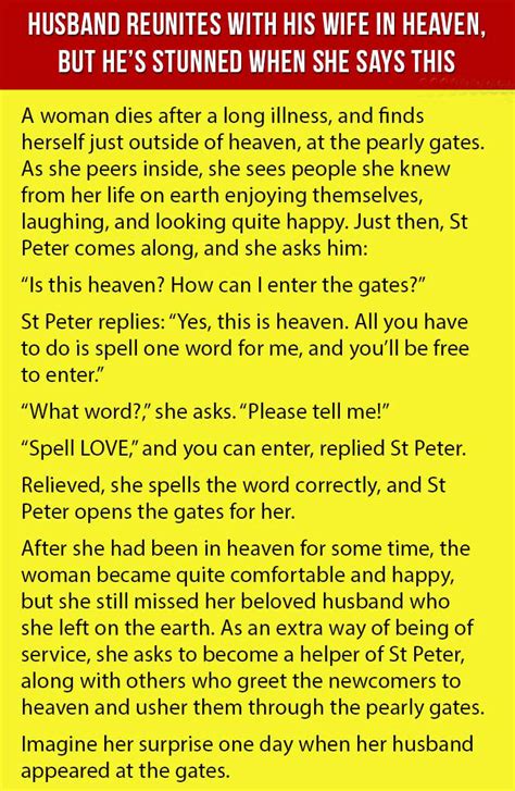 Funny Joke Husband Reunites With His Wife In Heaven