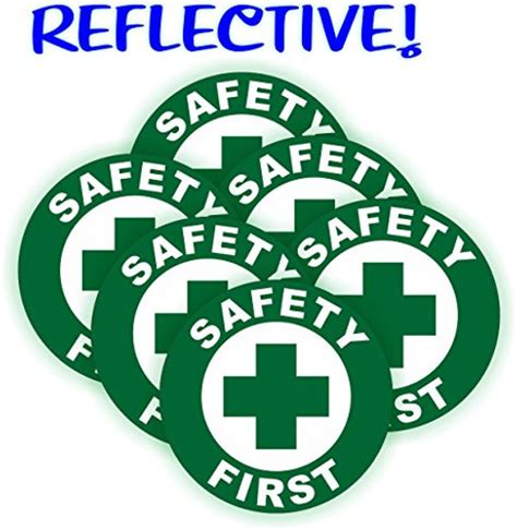 6 Pack Reflective Safety First Hard Hat Stickers Osha Helmet Decals