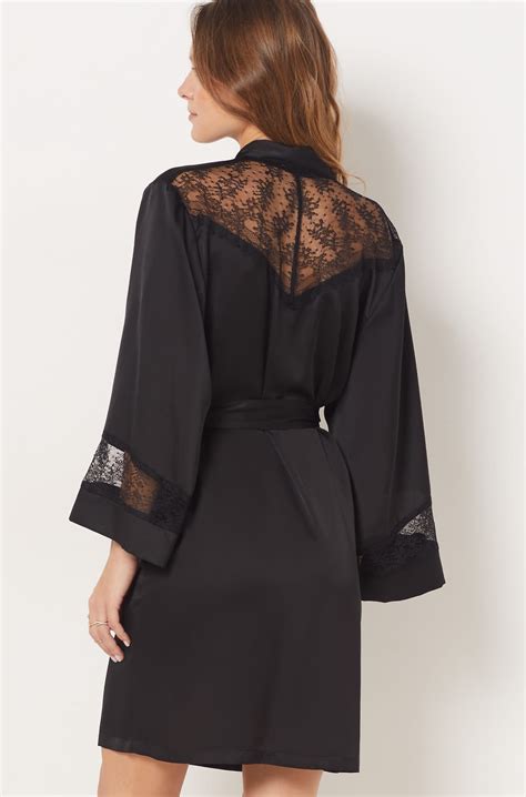 Robe With Lace Details Sentiment Noir Etam