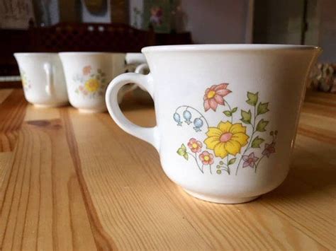 Corelle By Corning Ware Spring Meadow Flowers Set Of 8 Tea Etsy