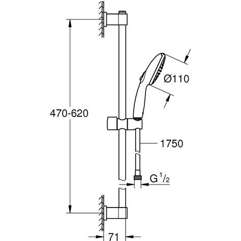 Grohe Brausegarnitur Vitalio Start 110 Chrom Mit 2 Strahlarten Quickfix